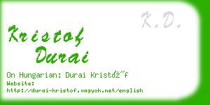 kristof durai business card